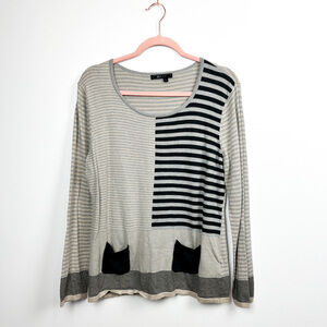 Orly Grey & Black Striped Long Sleeve